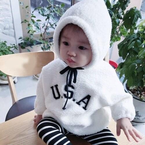 2020 Autumn Baby Girl Cute Plush Cotton Velvet Bodysuits Newborn Winter Long Sleeve Body Suit Toddler Boys One-Piece Jumpsuits