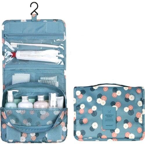Portable Make Up Bag Waterproof Hanging Travel Bag Toiletry Wash Bags floral Business Travel Accessories Hanging bags with hook
