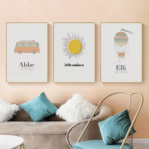 Simple Nordic small fresh pink sea beach cherry art poster living room porch decoration picture canvas print mural