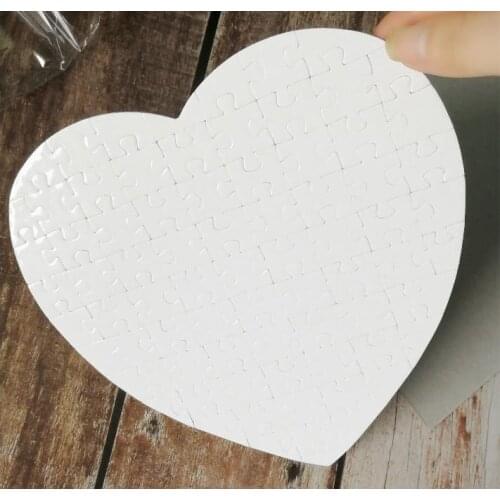 Blank Puzzles Heart Shaped Pre-coated for Sublimation Heat Transfer Printing Wedding Party Favor Gift Travel Souvenir SN3823