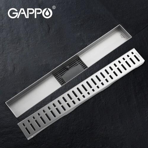 GAPPO Anti-odor Drains Recgangle Linear Waste Drainer Bathroom Floor Drain Cover Stopper Bathroom Shower Drain Hair Catcher