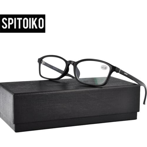SPITOIKO TR90 Reading Glasses Full Rim Anti-blue Glasses Unisex Eyewear Eyeglasses +100~+400 6201