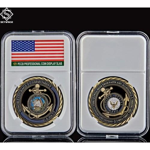 USA Challenge Coin Value Navy Emblem Core Token Hollow Coin Medal of Courage Commitment Coins