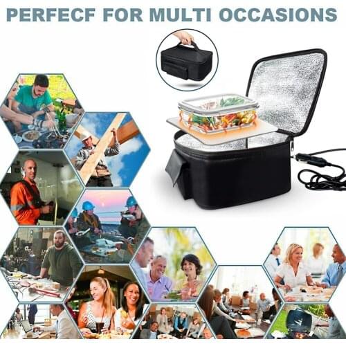 Areyourshop Portable Electric Food Warmer Heating Box Bag 12V Car Mini Oven Lunch Container