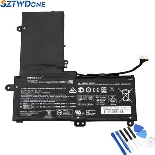 SZTWDone NU03XL Laptop battery For HP TPN-W117 TPN-C128 NU03XL HSTNN-UB6V 843536-541 844201-855 11.55V 41.7WH 3615MAH