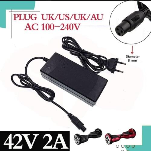 42V 2A Universal Battery Charger for Hoverboard Smart Balance Wheel 36v electric power scooter Adapter Charger EU/US/AU/UK Plug