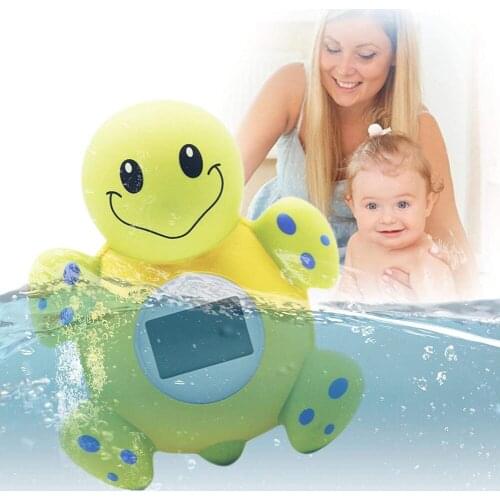 Bath Thermometer Clock Baby Shower Digital Thermometer Bathtub Toy Cartoon Turtle Shape with Fahrenheit Celsius for Infants