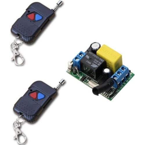 Top Quality AC 220V 1CH 10A Relay RF Wireless Remote Control Switch Receiver with 2Keys Transmitters 315Mhz