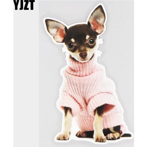 YJZT 10.9×17.2CM Cute Pet Dog Animal Car Sticker Bumper Scratch Decoration Accessories 21A-0750