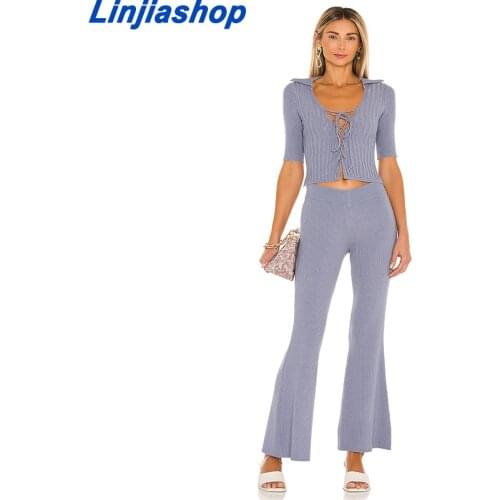 Women Sexy Knitwear Cardigan Short Sleeve Tie Up V Neck Slim Crop Sweater Top Fashion Streetwear Femme Vestidos