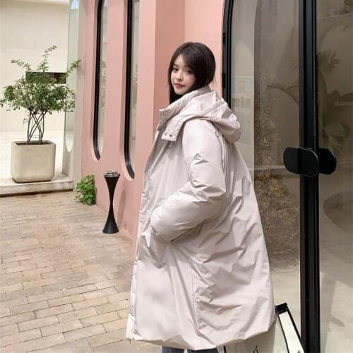 Maternity Winter Long Windbreaker Solid Thicken Keep Warm Down Jacket Pregnancy Woman Hooded Black White Parkas Winter Coat