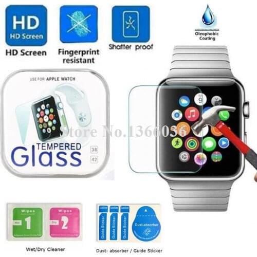 1000PCS Tempered Glass Film For Watch 40mm 44mm Series 4 Smart Watch Screen Protector Protective Film with crystal packing