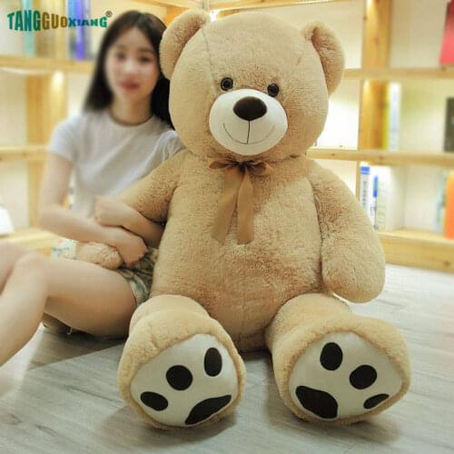 120cm Big Size Cute Brown Teddy America Bear Plush Toys Pillow Soft Stuffed Animal Doll Xmas Gift Sleep Partner Kids Playmate