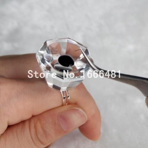 2 pcs/lot Professional Eyelash Crystal Glue Ring Finger Ring Adhesive Eyelash Extension Pallet Holder