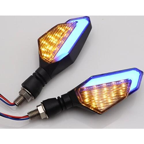 2PCS Motorcycle LED Turn Signal Lights Left Right Signal Lamp Daytime Running Lights Indicators Blinkers For Honda Kawasaki