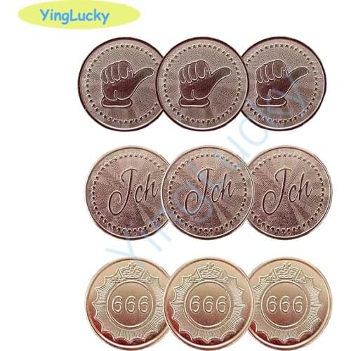 500pcs arcade coin 25 * 1.85mm Metal Arcade Game Tokens Stainless Steel Arcade Game Coin Pentagram Crown Tokens