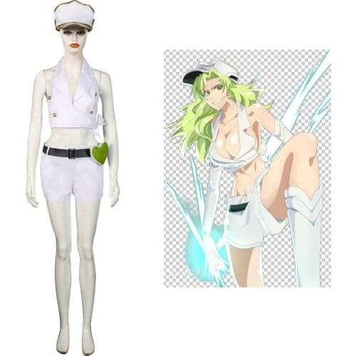 Anime BLEACH Candice Catnipp Cosplay Costume Set Candy White Uniform for Female with Hat Halloween Cosplay Outfits