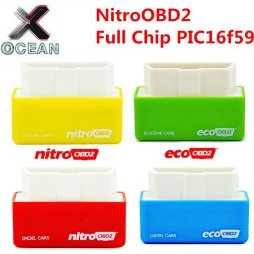 Car Chip Tuning Performance Box NitroOBD2 & EcoOBD2 Plug&Driver OBD2 Interface double board For Benzine Diesel Car 15% Fuel Save