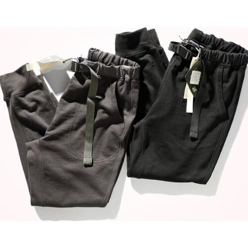 Autumn Sweatpants Mens Fashion Elastic Waist Pure Cotton Washed Terry Fabric Patchwork Sports Closed Leg Casual Pencil Pants