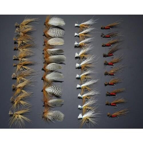 40Pcs Caddis Fly Patterns Dry Flies Trout Fly Fishing Lures