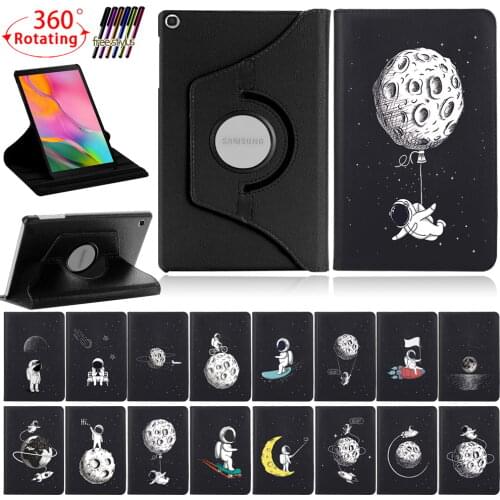 360 Rotating Tablet Case for Samsung Galaxy Tab A7/Tab A 10.1 2019/T510/T515/Tab S6 Lite/p610 Pu Leather Cover Case+ Free Stylus