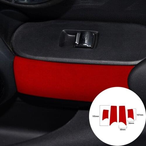 For BMW MINI F55 2014-2020 Alcantara Suede Wrap Car Door Handles Panel Strip Cover Trim Stickers Internal Accessories Styling