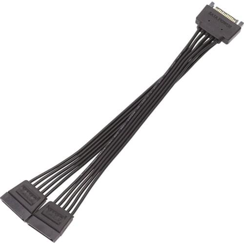 30CM SATA 15Pin Male to Female Power Extension Cable 20CM 1 to 2 HDD SSD Power Supply Cable SATA Power Cable for PC