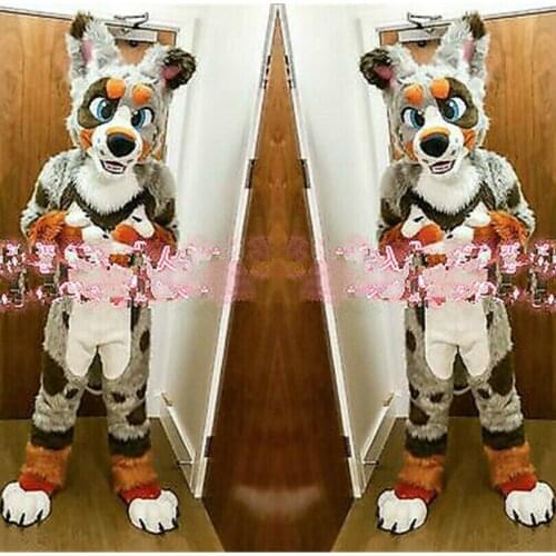 BEST Quality on Husky Dog Fox Wolf Costume Cosplay Party Fancy Dress Fursuit Suit Advertising Parade Halloween