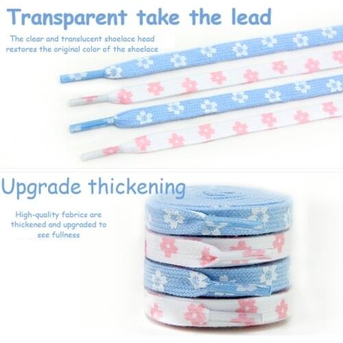 Fashion Style Cherry Blossom Pink AF1 Shoelace High-Cut Low-Cut Original Female Flower Lace Decorative Buckle Female Shoelace