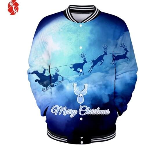 Christmas 3D Printed Baseball Jackets Women/Men Long Sleeve 2018 Hot Sale Jackets New Fashion Casual Trendy Streetwear Clothes