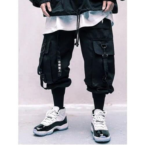 Mens Overalls 2021 Streetwear Punk Multi-Pocket Black Overalls Autumn Hip-Hop Fashion Loose Tactical Harem Pants Jogging Pants