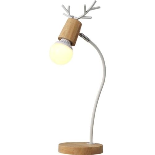 Nordic Antler Childrens Room Reading Table Lamps Deer Light Study Bedroom Bedside Desk Dormitory Iron Night Lights Lighting