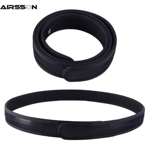 Nylon Tactical Inner Belt Men Military Combat Waist Belt Adjustable Hook and Loop Outdoor Sports Airsoft Hunting Accessories