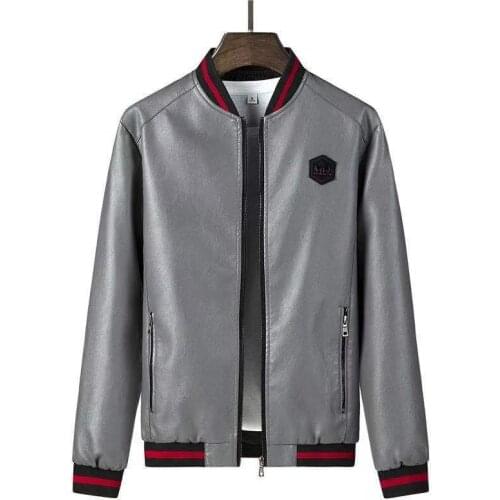 ANSZKTN New Arrivals Mens Slim Fit Leather Jackets Motorcycle Jacket PU Business Thick Warm Winter Biker Coats Windp