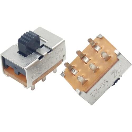10PCS Slide Switch Micro-power Toggle Switch Double-row Direct-inserted Horizontal Sliding Second Gear Third Gear