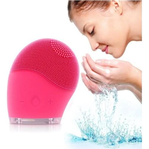 Rechargeble Electric Face Cleanser Vibrate Waterproof Silicone Cleansing Brush Massager Silicone Facial Vibration Spa Massage