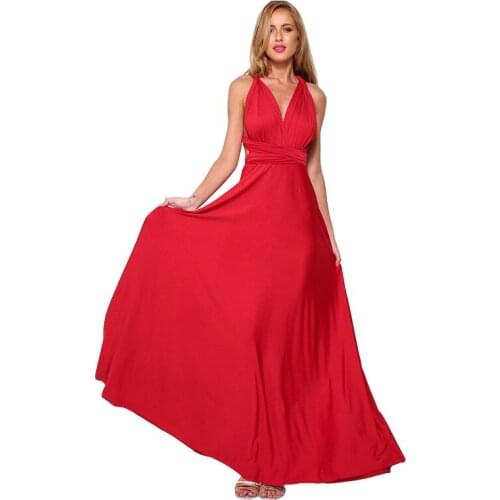 Summer Sexy Women Maxi Dress Red infinity Long Dress Multiway Bridesmaids Convertible Wrap Party Dresses Robe Longue Femme