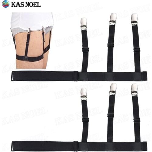 Men Women Shirt Stays Holders Adjustable Elastic Suspenders No Tuck Garters Non-slip Locking Clamps Suspenders Elastic Straps