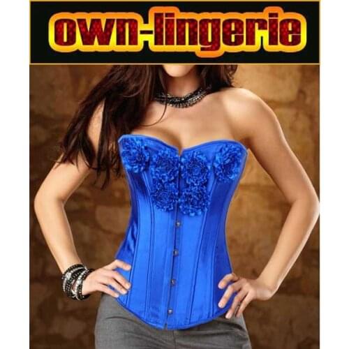 Sexy good quality rose flower colorful corset,SALE items stain women corset top shapewear hook front,lace up back