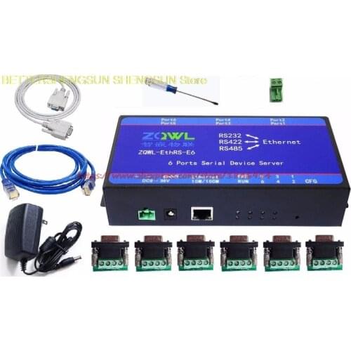 Six serial server RS232/RS485/RS422 transfer network /Modbus TCP to RTU