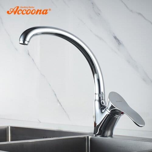 Accoona Kitchen Faucet Solid Brass Hot and Cold Water Tap Kitchen Basin Sink Faucets Single Handle Water Mixer Tap Crane A4005
