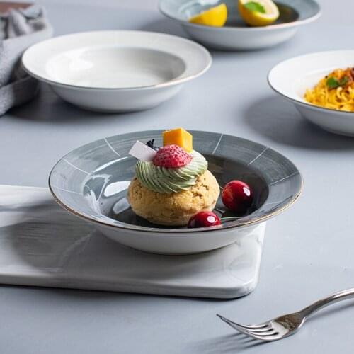 Mosang straw hat plate Phnom Penh Western food plate European soup plate spaghetti plate dish household deep plate