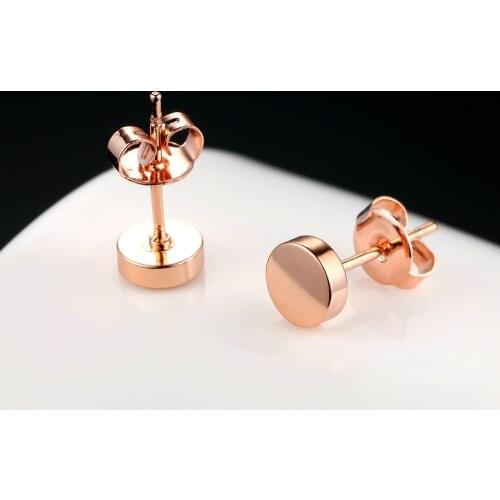Top Quality Concise Smooth Round Rose Gold Color Stud Earring ZYE573 ZYE581 ZYE584