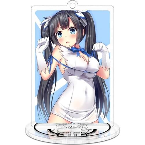 Height 9cm Danjon ni deai o motomeru no wa machigatte irudarou ka Anime Action Figure Toy Acrylic Keychain Decorative Ornaments