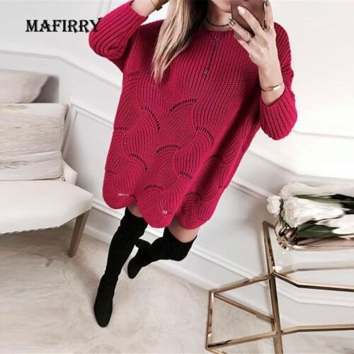Womens Knitted Loose Long Sleeve Sweater Autumn Slash Neck Wavy Hollow Out Pullover Female Korean Style Casual Patchwork Tops