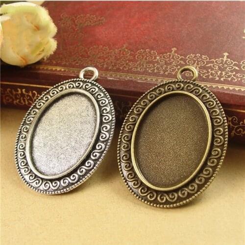 10pcs New Retro Alloy Oval Fitting Blank 18*25MM, Time Gemstone Bottom Fittings Wholesale