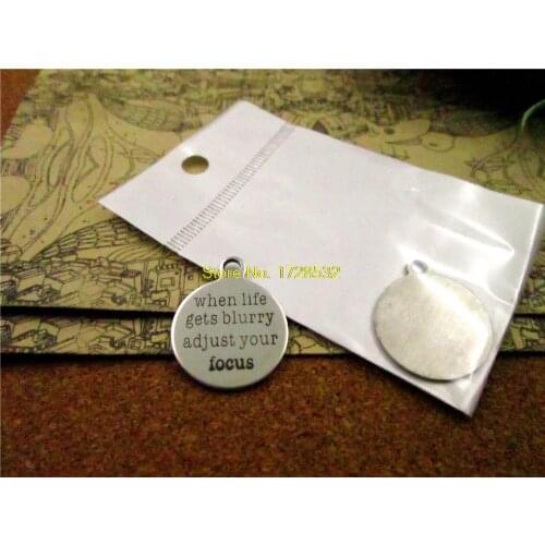 10pcs-stainless steel Charms "when life gets blurry, adjust your focus " Pendants for necklace/bracelet/keychain DIY jewelry