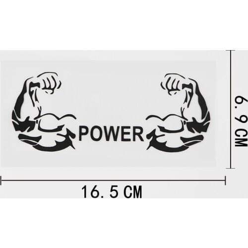 16.5CMX6.9CM Bodybuilding Hands Fitness Gym Iron Decal Vinyl Car Sticker Black/Silver 8A-0724