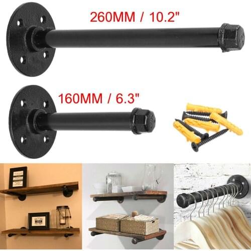 160mm/260mm Retro Black Iron Industrial Pipe Shelf Bracket Mounting Bracket Holder Storage Holders Racks Home Decor