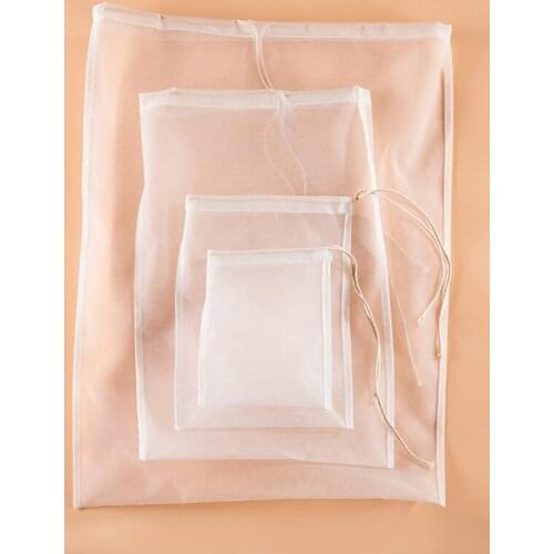 160 mesh Reusable Food Strainer Bag Fine Nylon Mesh Filter Bag Food Grade Soy milk Filter for Milk Coffee Home Brewing